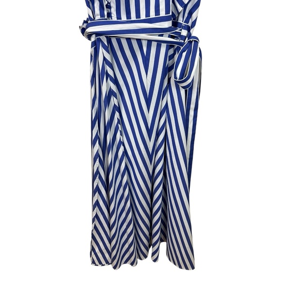 Polo Ralph Lauren, NWT Women’s ‘Avlne’ Stripe Midi Wrap Dress Blue/White, Size 6 - Picture 7 of 8